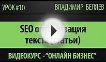 SEO оптимизация статей (Владимир Беляев)